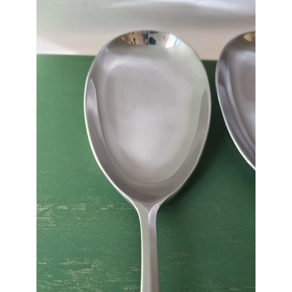 (2)Mikasa Stainless Steel Serving Or Salad Spoons 11 Inches Long